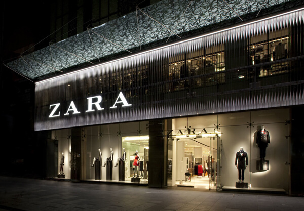 Devanture d'un magasin Zara, un élément important de leur branding