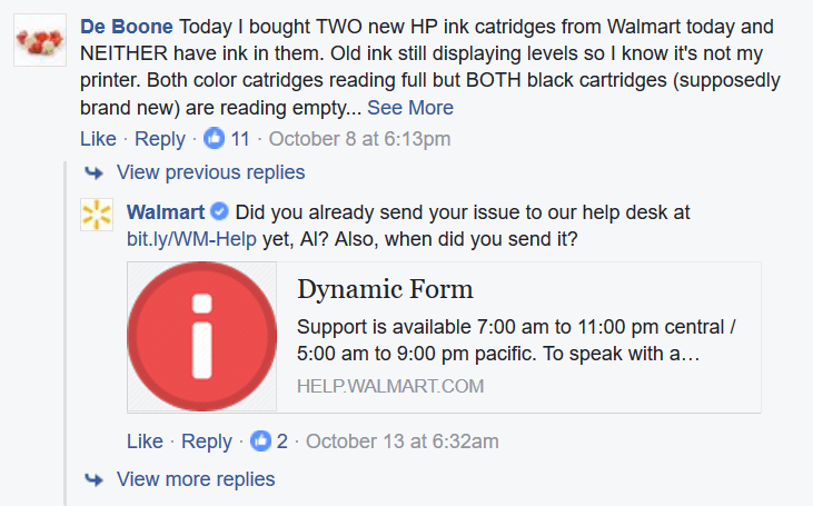 walmart customer service