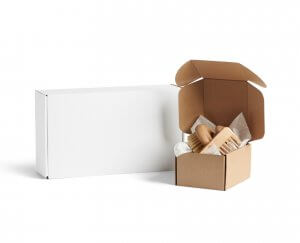 Caja postal sin impresión - paqueteria personalizada para empresas - Packhelp