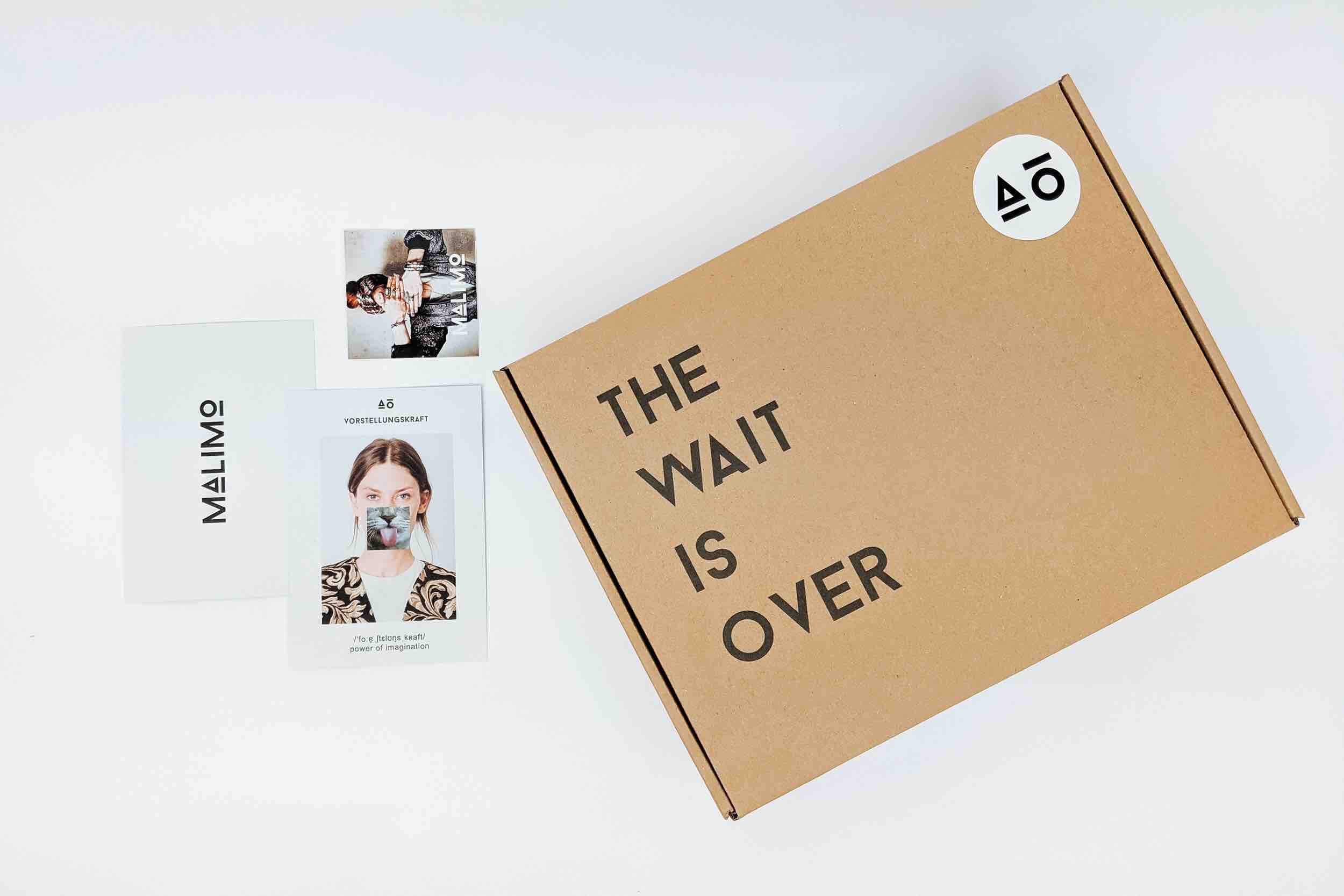 flatlay image of cardboard printed box