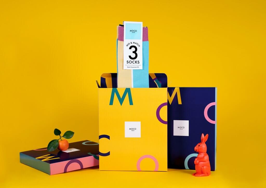 printed product boxes with socks