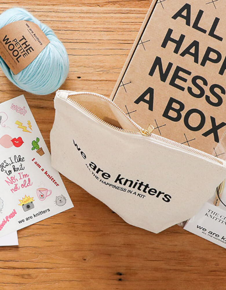 we are knitters cardboard packaging