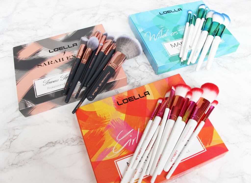 Loella Cosmetics makeup brushes packaging