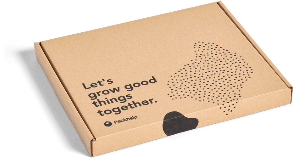 Scatola postale eco kraft piatta con inchiostro nero