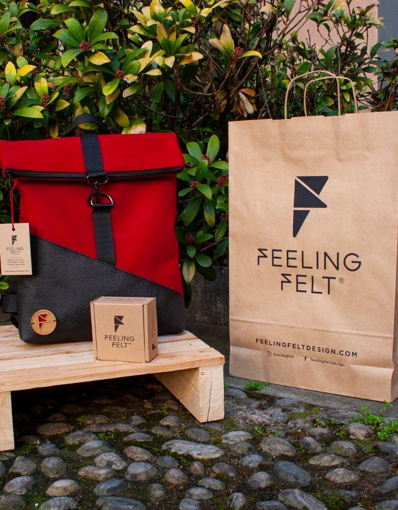 Mochila y bolsa reciclable de Feeling Felt