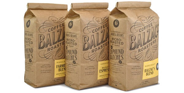 customised coffee bags for balzac coffee