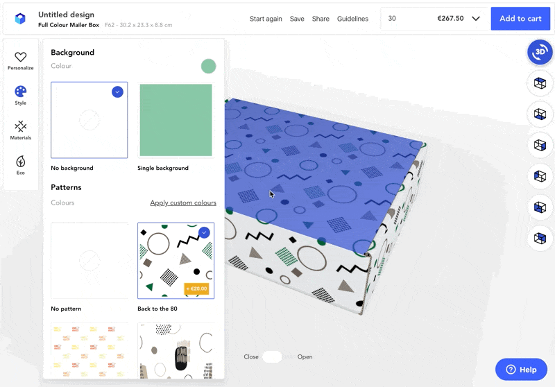 Motifs de packaging prêts à l'emploi