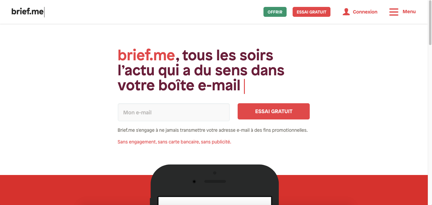 Formulaire d'inscription à une newsletter