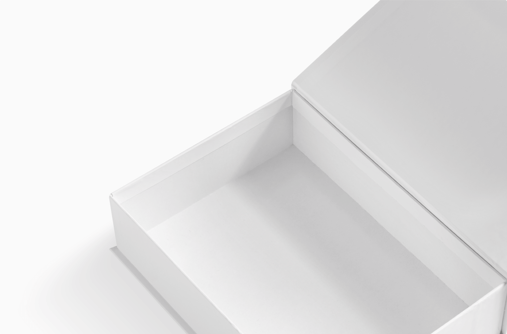 Magnetic box made from rigid solid bookbinding cardboard