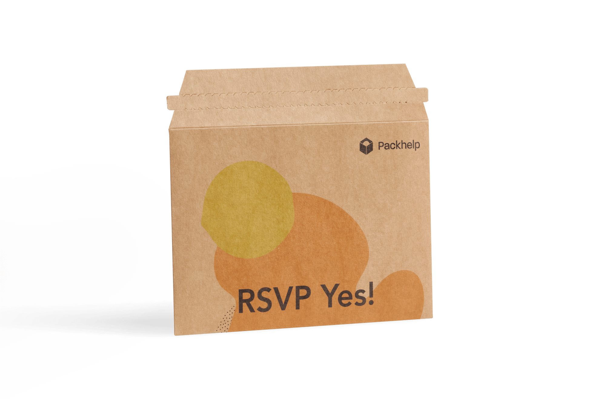 Natural kraft cardboard envelope with print branding