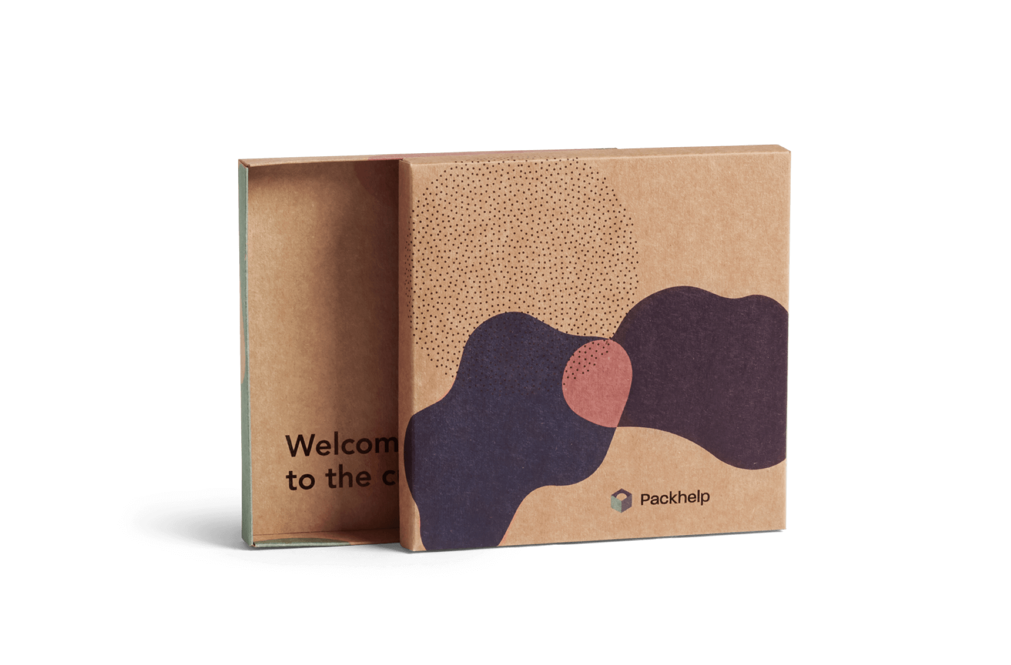 Two piece product box with custom print inside and outside