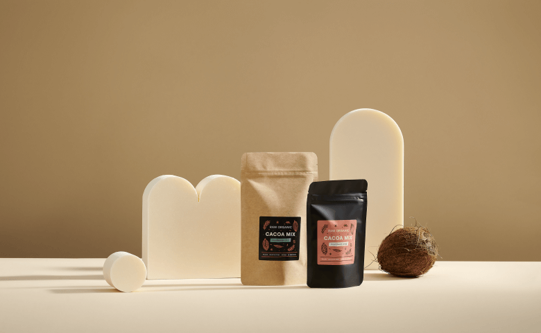 stand up pouches with label