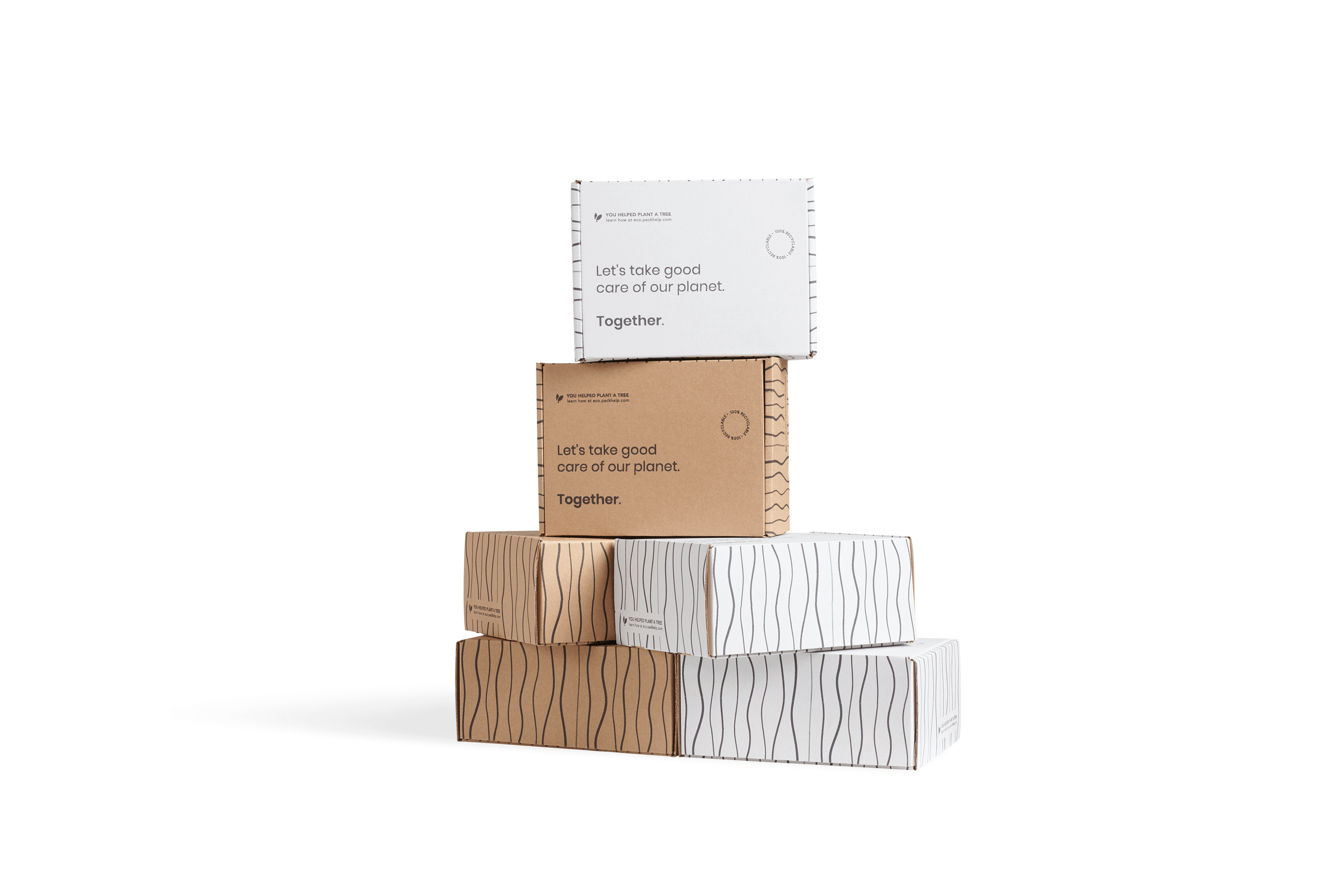 eco white mailer boxes composition