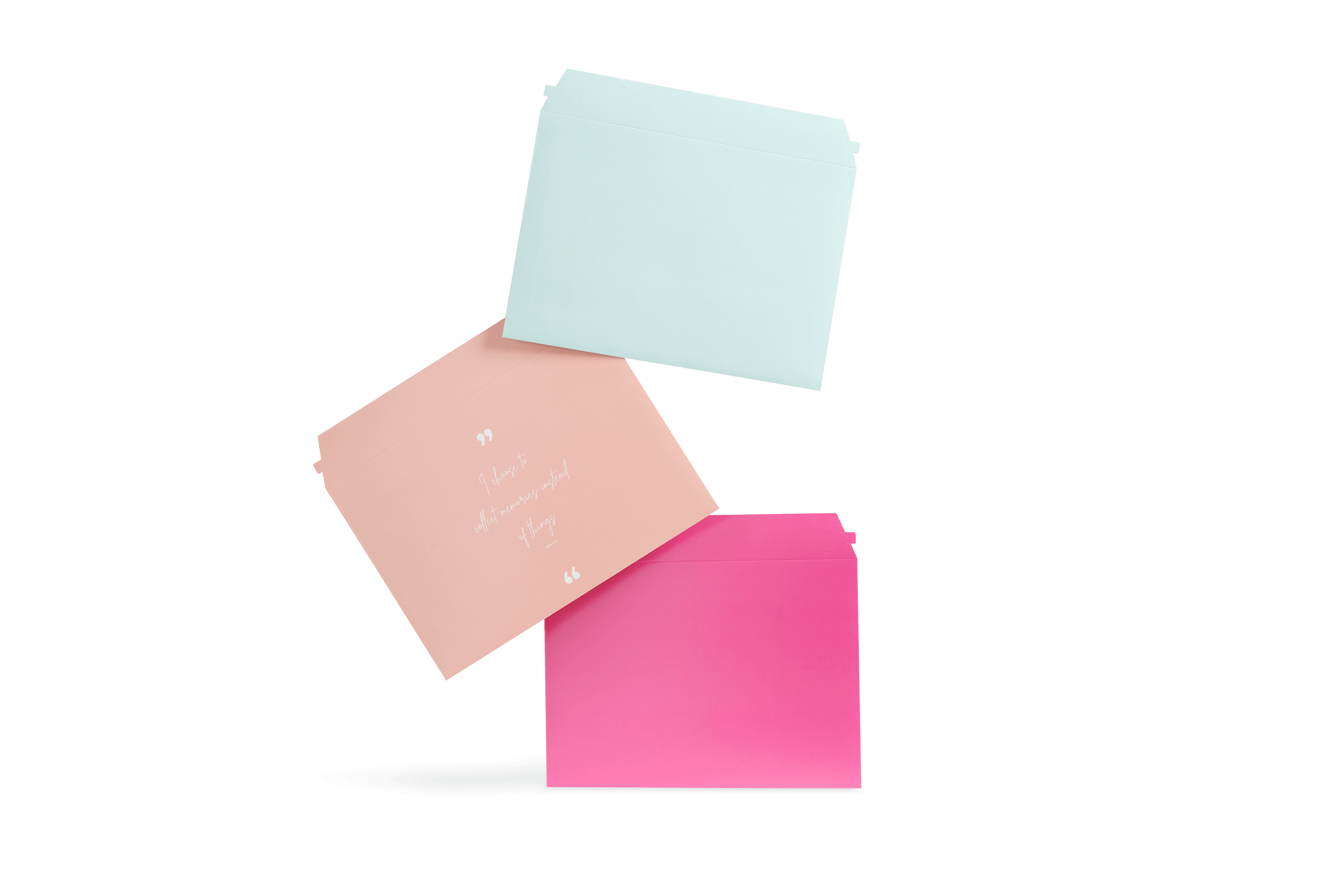 colourful cardboard envelopes
