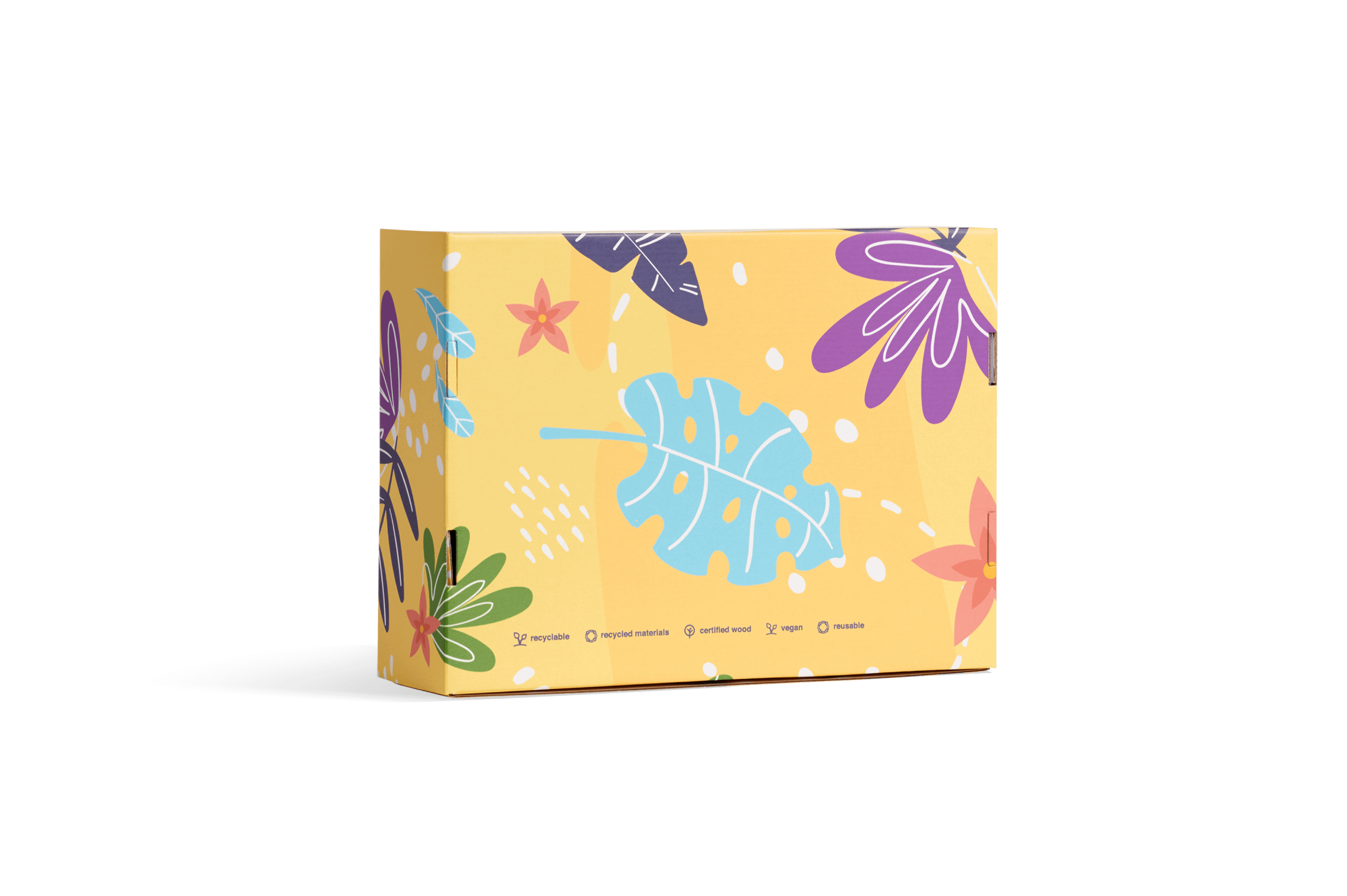 Bedruckte Versandschachtel mit Blumenmuster