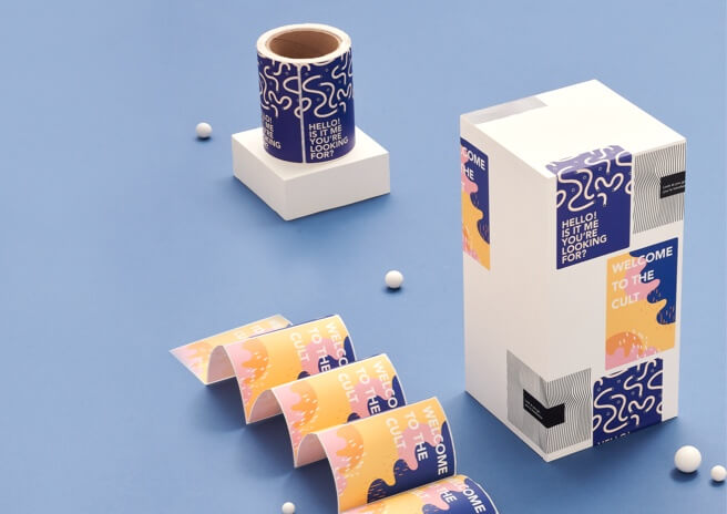 Printed labels on the roll