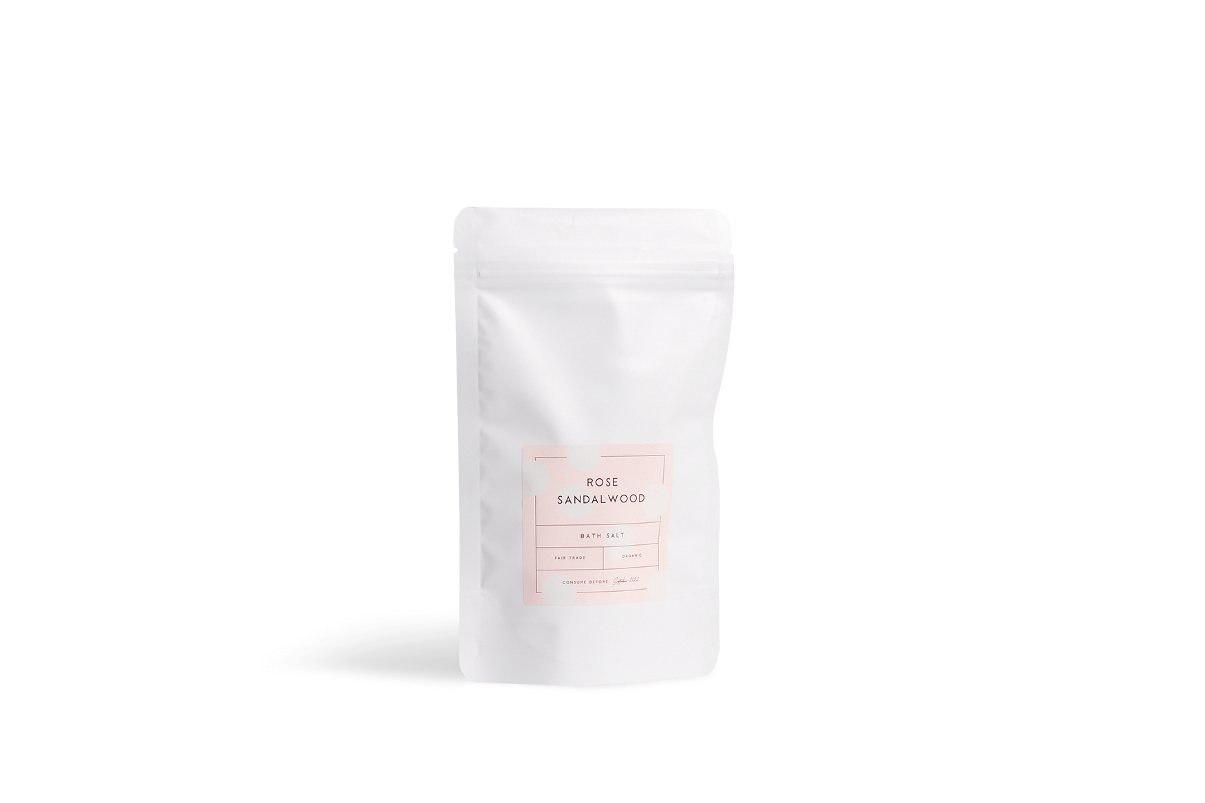 White doypack with label