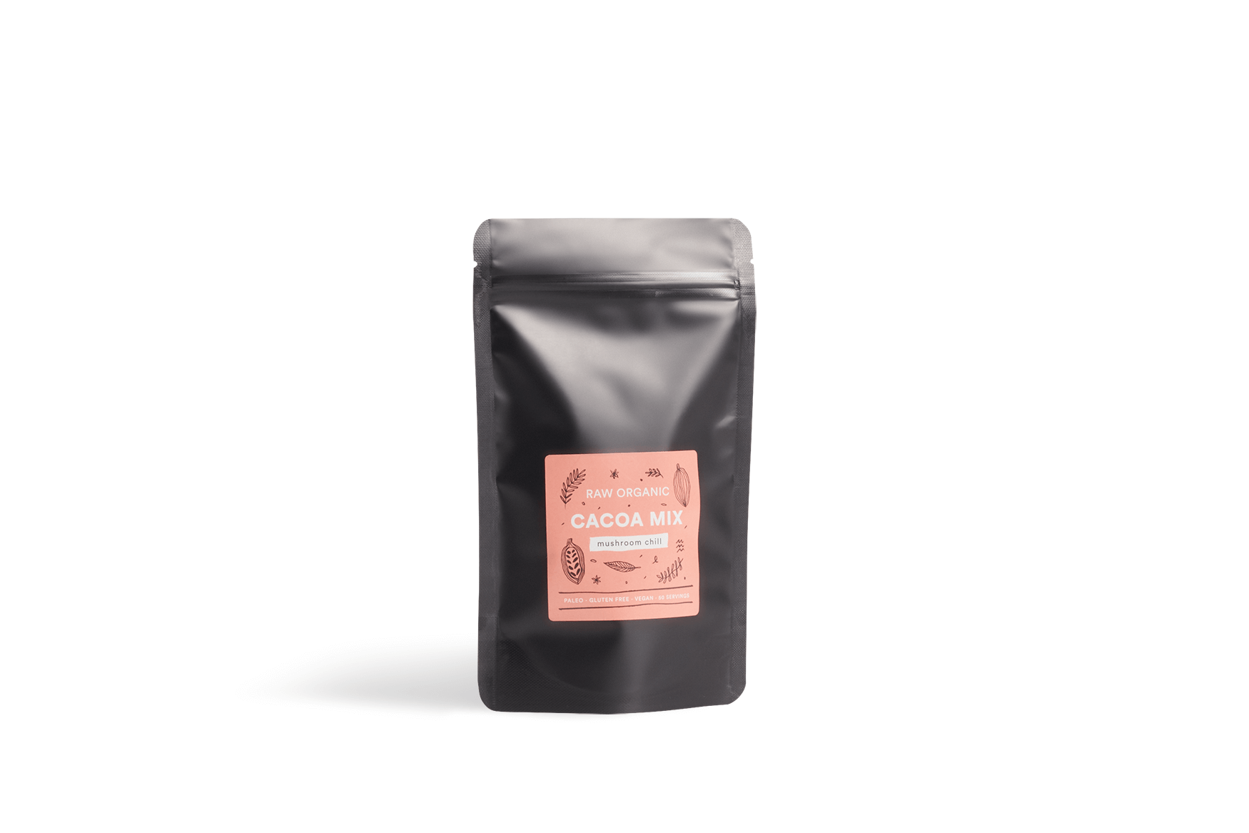Black doypack with label
