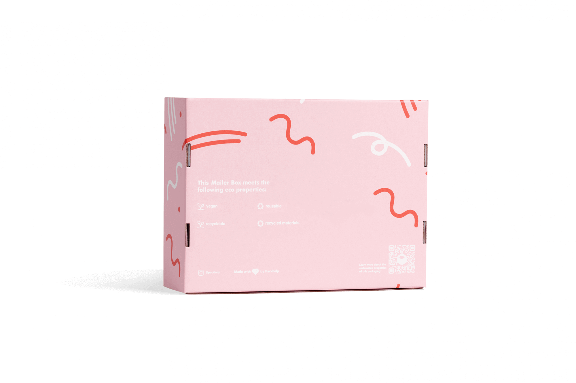 Pink pastel mailer box with print