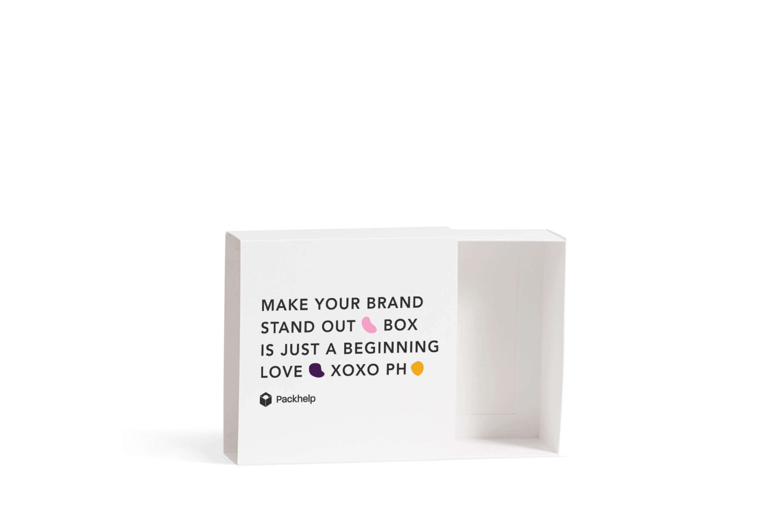 white drawer box with print on top