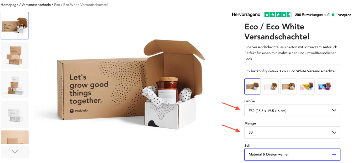 Diy Packaging Design Größe und Menge