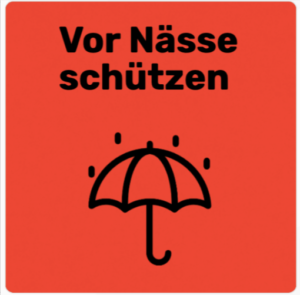 Warnhinweis vor nässe schützen