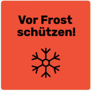 Warnhinweis vor Frost schützen