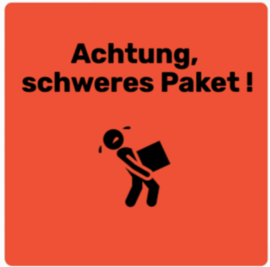 warnhinweis schweres packgut