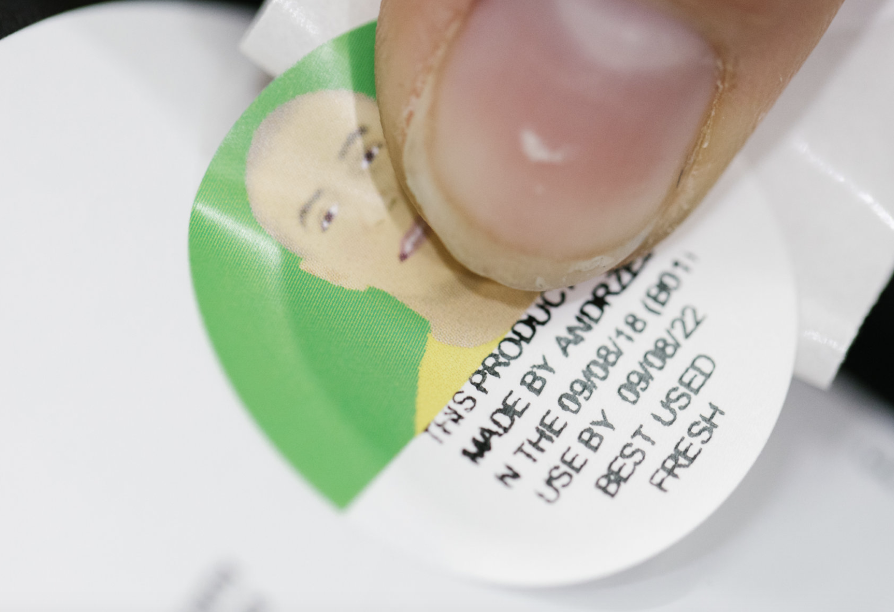 personal packaging stickers by lush